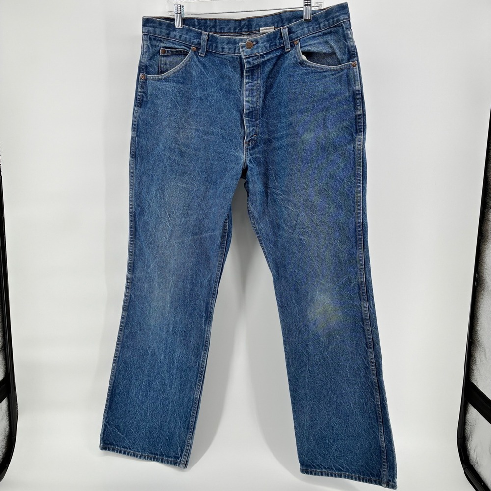 Vintage Roebucks Mens Blue Denim Jeans 40x32 Made in USA Straight Leg Workwear